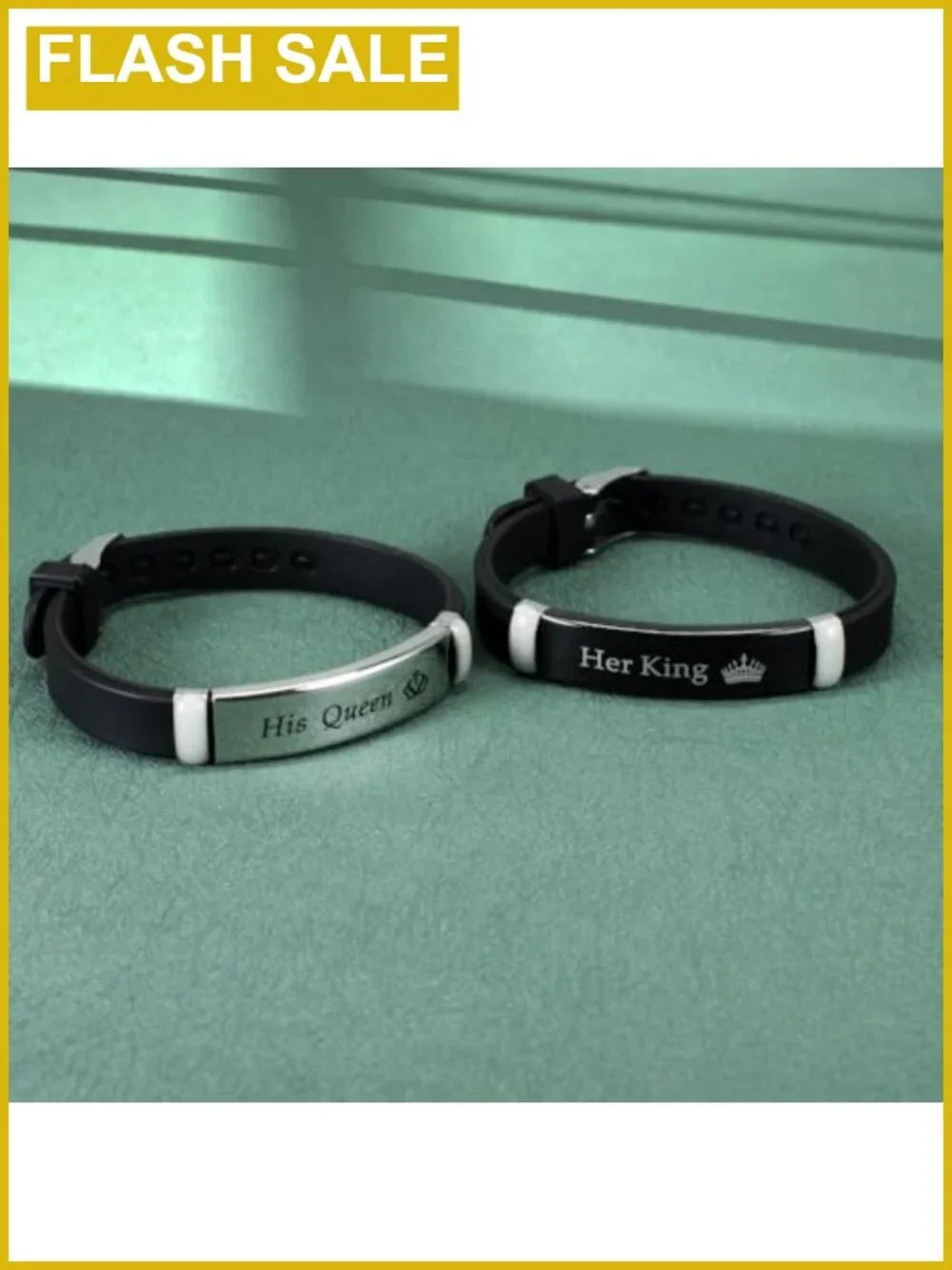 Couple Crown Bracelets Set Luminous King Queen Adjustable Silicone